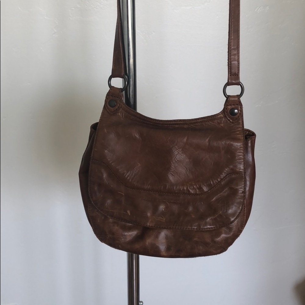 Distressed leather purse